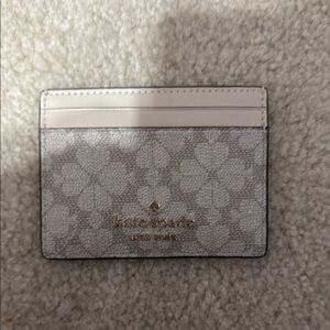 Kate Spade Cream and Gray Floral Card Holder